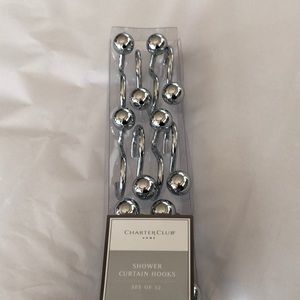 Shower Curtain Hooks 12 pack new metal ball hooks chrome Charter Club Home